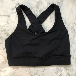 Black lulu neon sports bra